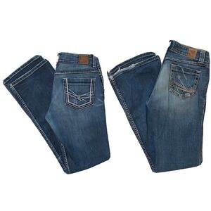 BKE Culture Stretch Jeans 28x33.5 Women Bootcut Dark Denim BWX2524 BWX1303 LOT